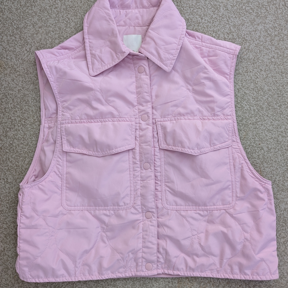 H&M Light Pink Quilted Vest - XS